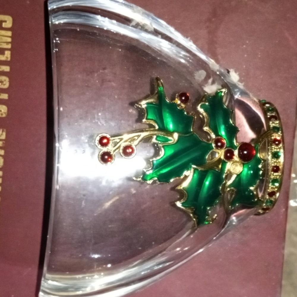 vintage tela flora Holliday lead crystal